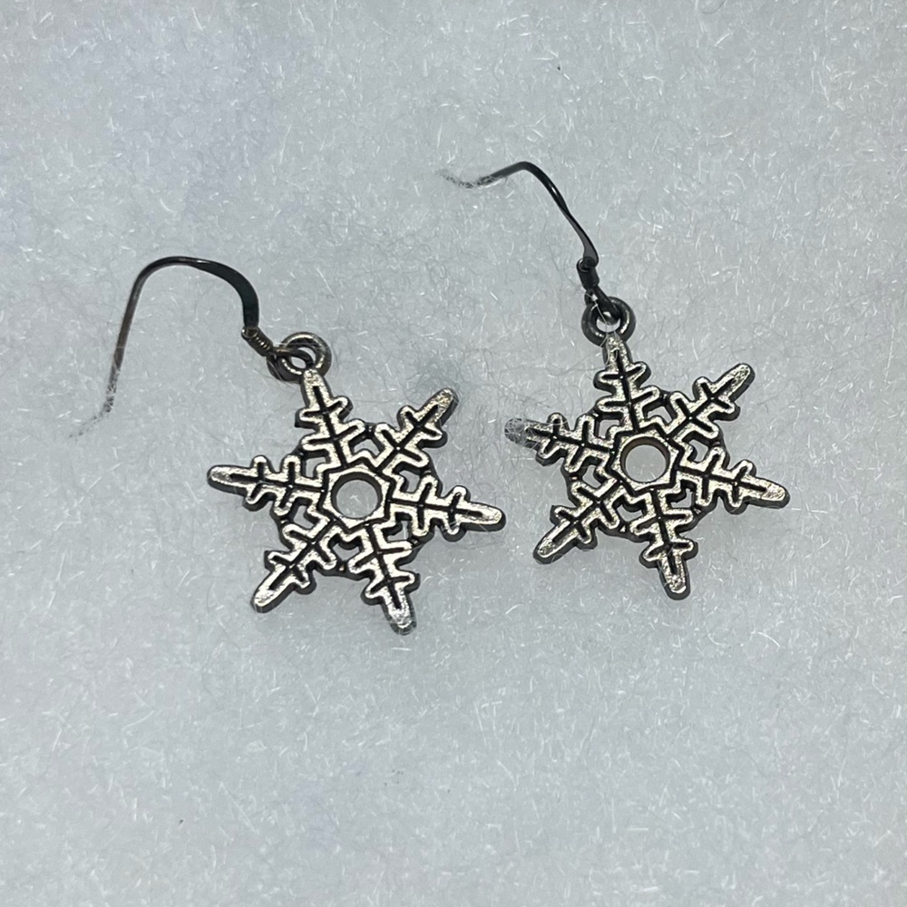 Made by Local Artisan Silver Snowflake Earrings
